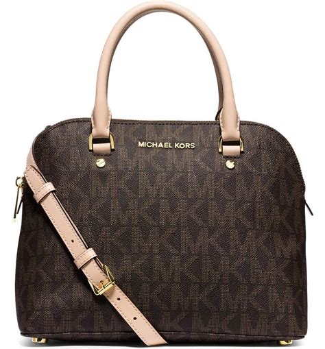 cindy medium dome satchel michael kors|Cindy Medium Logo and Leather Satchel .